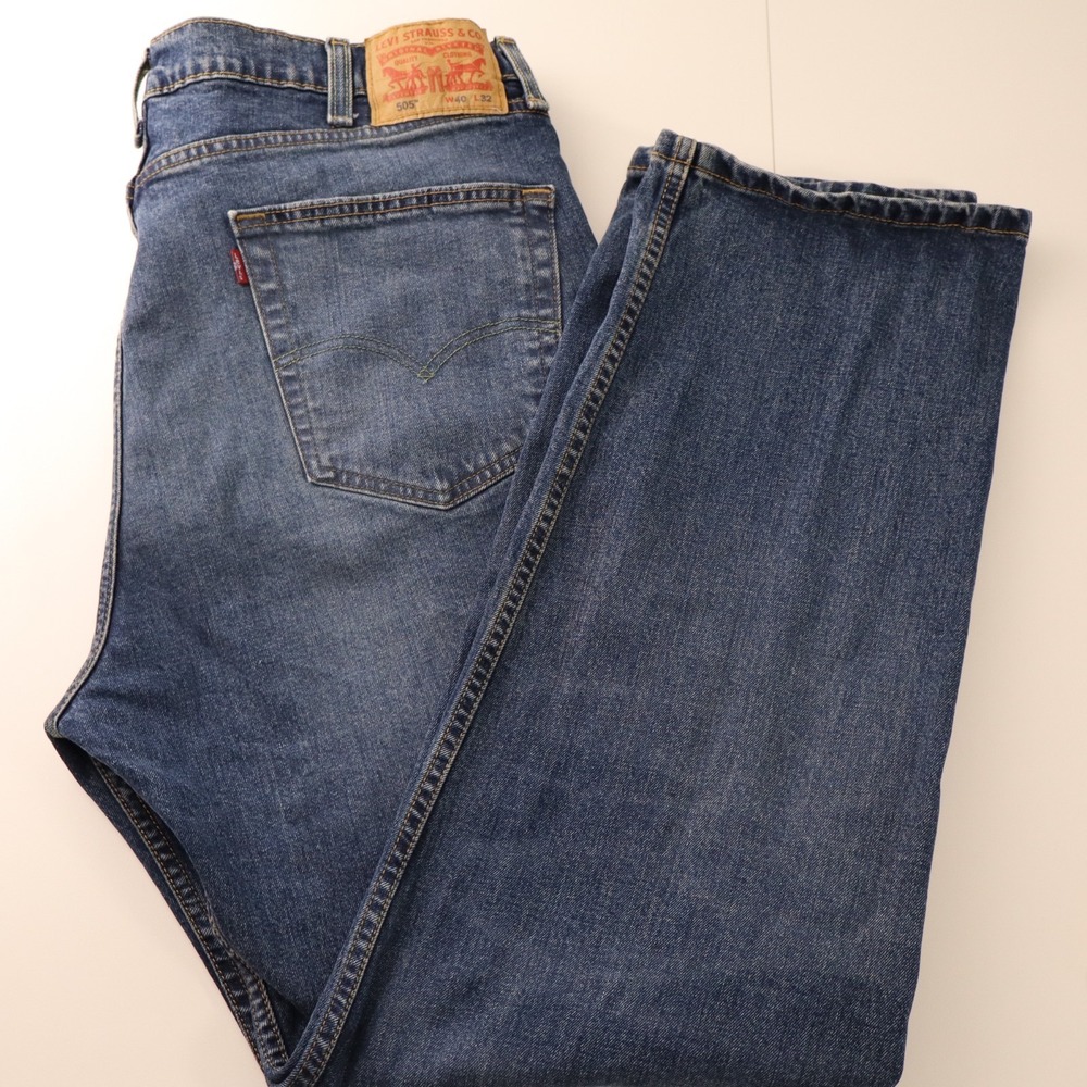 Levis 505 Straight Fit Mens Size 40x32 Jeans Blue